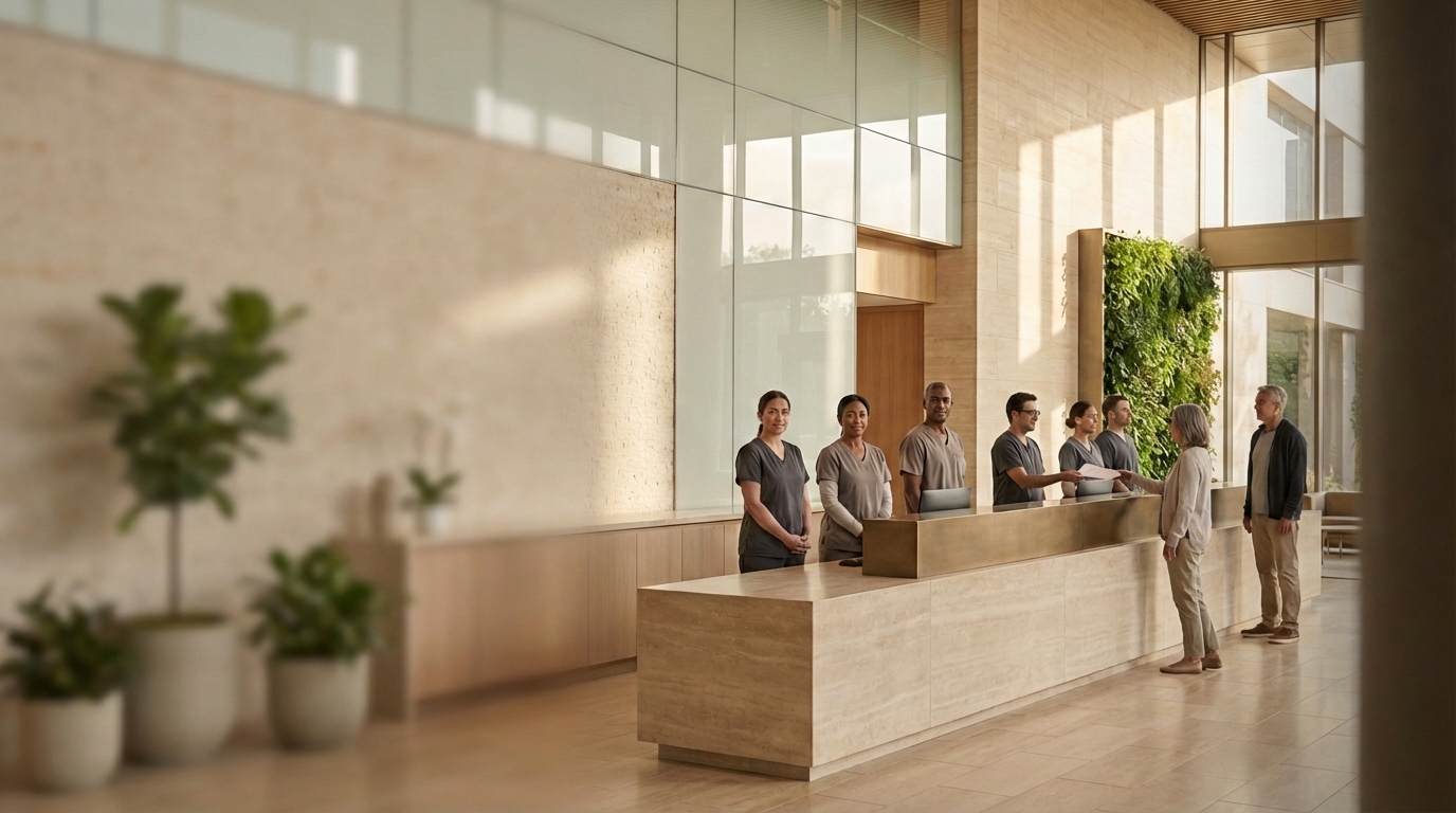 Modern hospital exterior